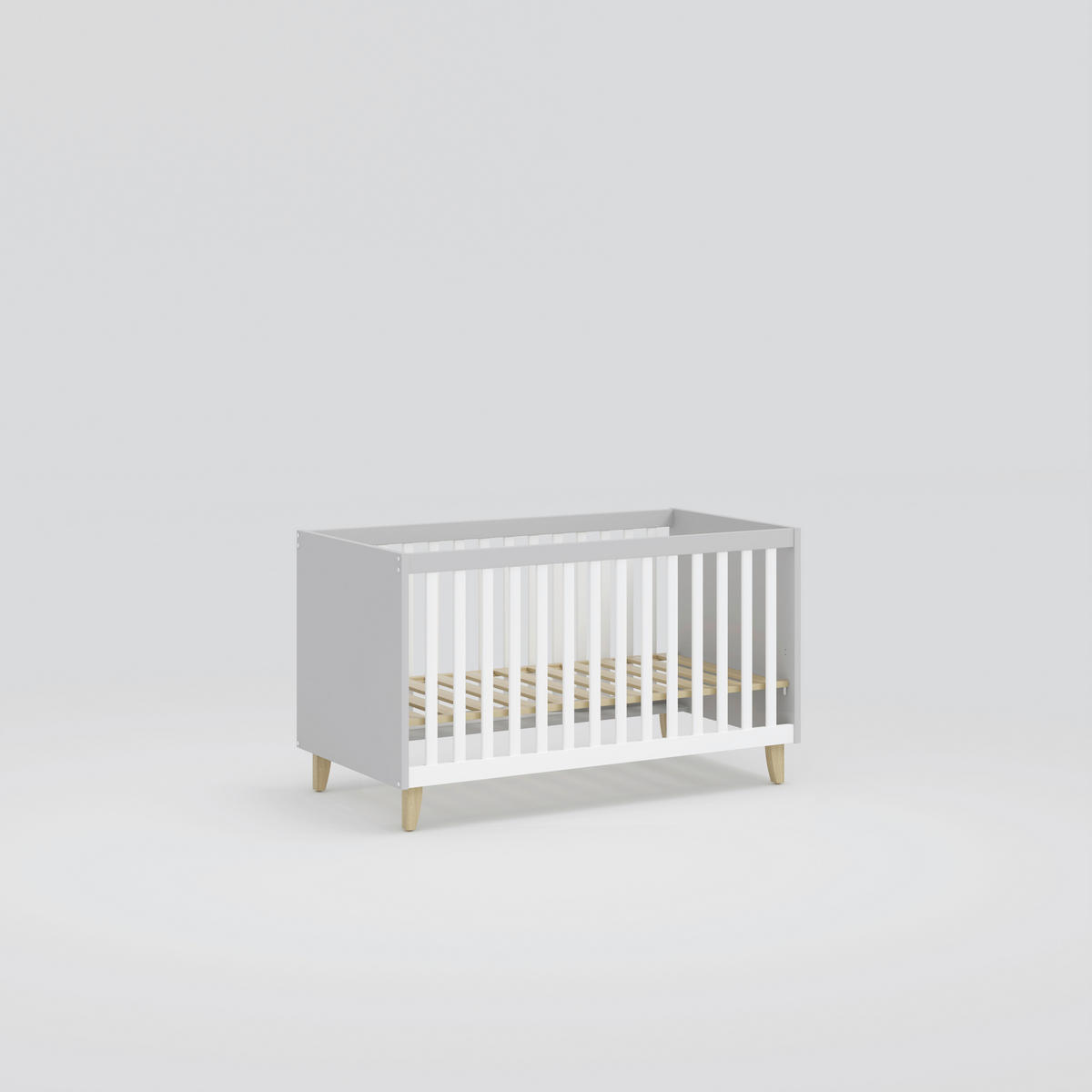 GITTERBETT 145/84/75 cm  - Wildeiche/Weiß, Basics, Holz (145/84/75cm) - Jimmylee