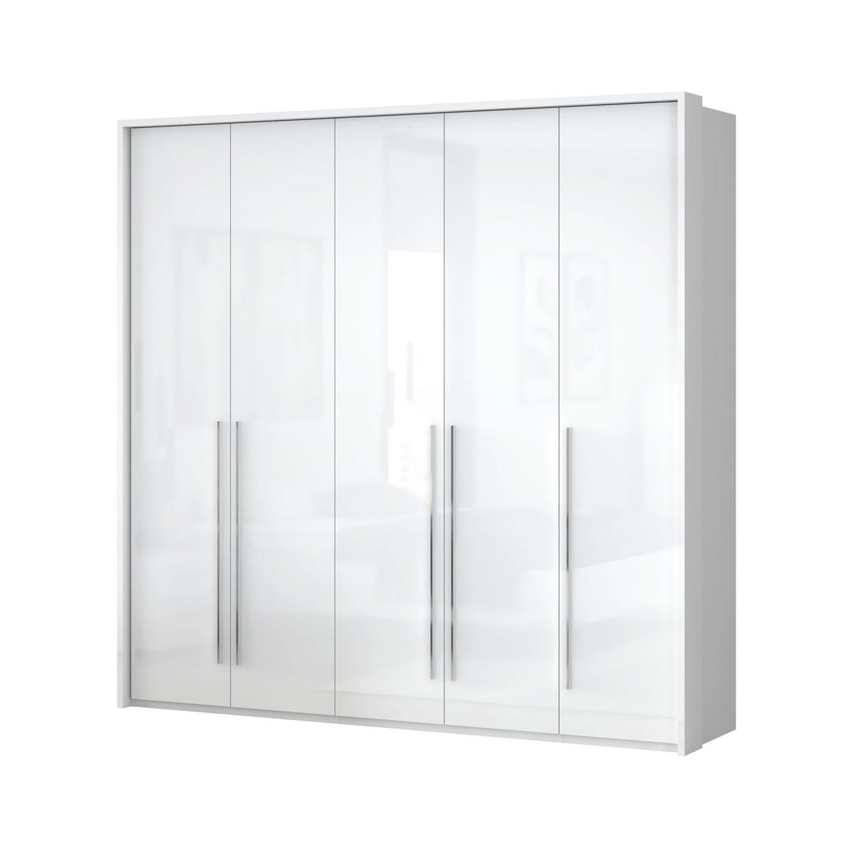 ORMAR SA KLASIČNIM VRATIMA bela, bela visoki sjaj   - bela visoki sjaj/bela, Dizajnerski, pločasti materijal/plastika (232/226cm)