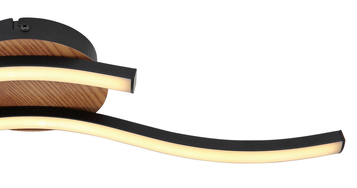 LED-DECKENLEUCHTE 12 W    51/13/7,5 cm  - Opal/Schwarz, Basics, Kunststoff/Metall (51/13/7,5cm) - Globo