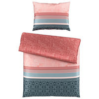 POSTEĽNÁ BIELIZEŇ, satén, modrá, ružová, 140/200 cm - modrá/ružová, Konventionell, textil (140/200cm) - Esposa