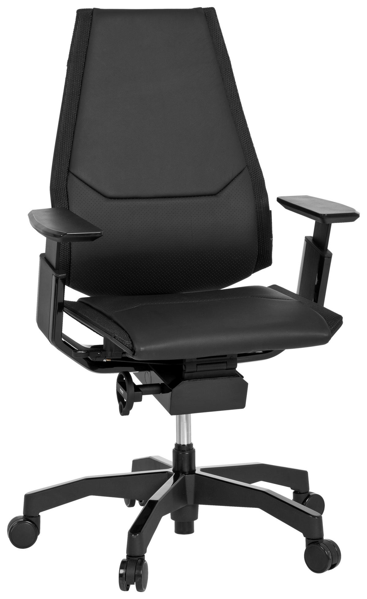 SNURRSTOL  i svart  - svart, Modern, metall/läder (57/119/46cm) - MID.YOU