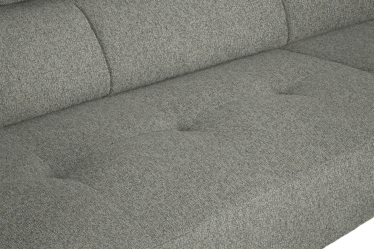 ECKSOFA in Struktur Hellgrau  280/205 cm  - Hellgrau/Schwarz, Design, Textil/Metall (280/205cm) - Xora
