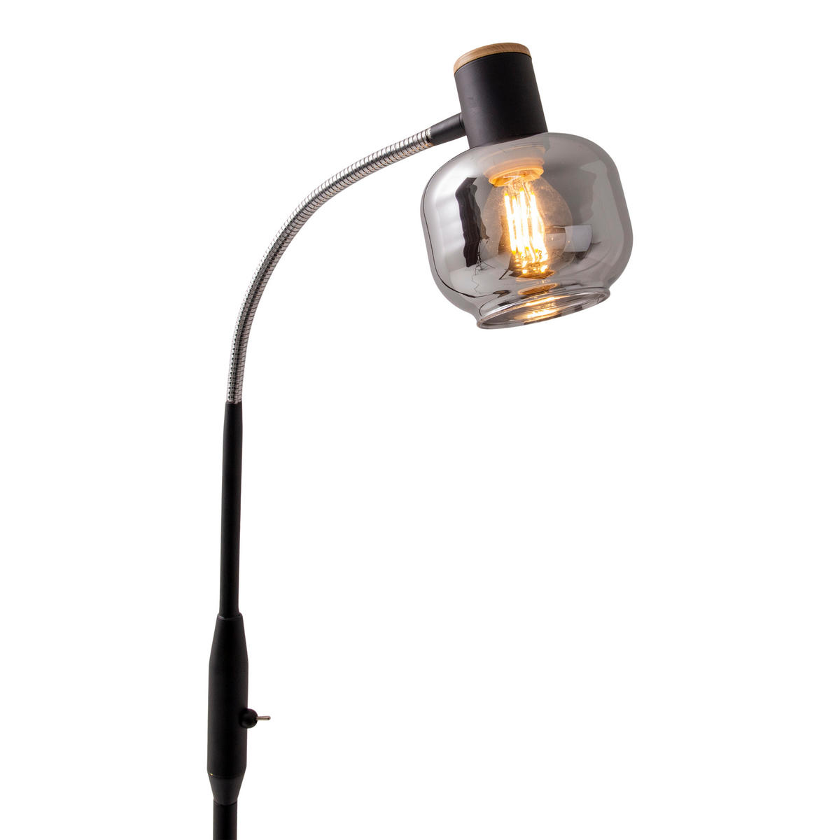 STEHLEUCHTE 10/148 cm    - Schwarz, Design, Glas/Metall (10/148cm) - Näve