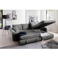 ECKSOFA in Mikrofaser Grau  - Chromfarben/Grau, MODERN, Kunststoff/Textil (276/193cm) - Hom`in