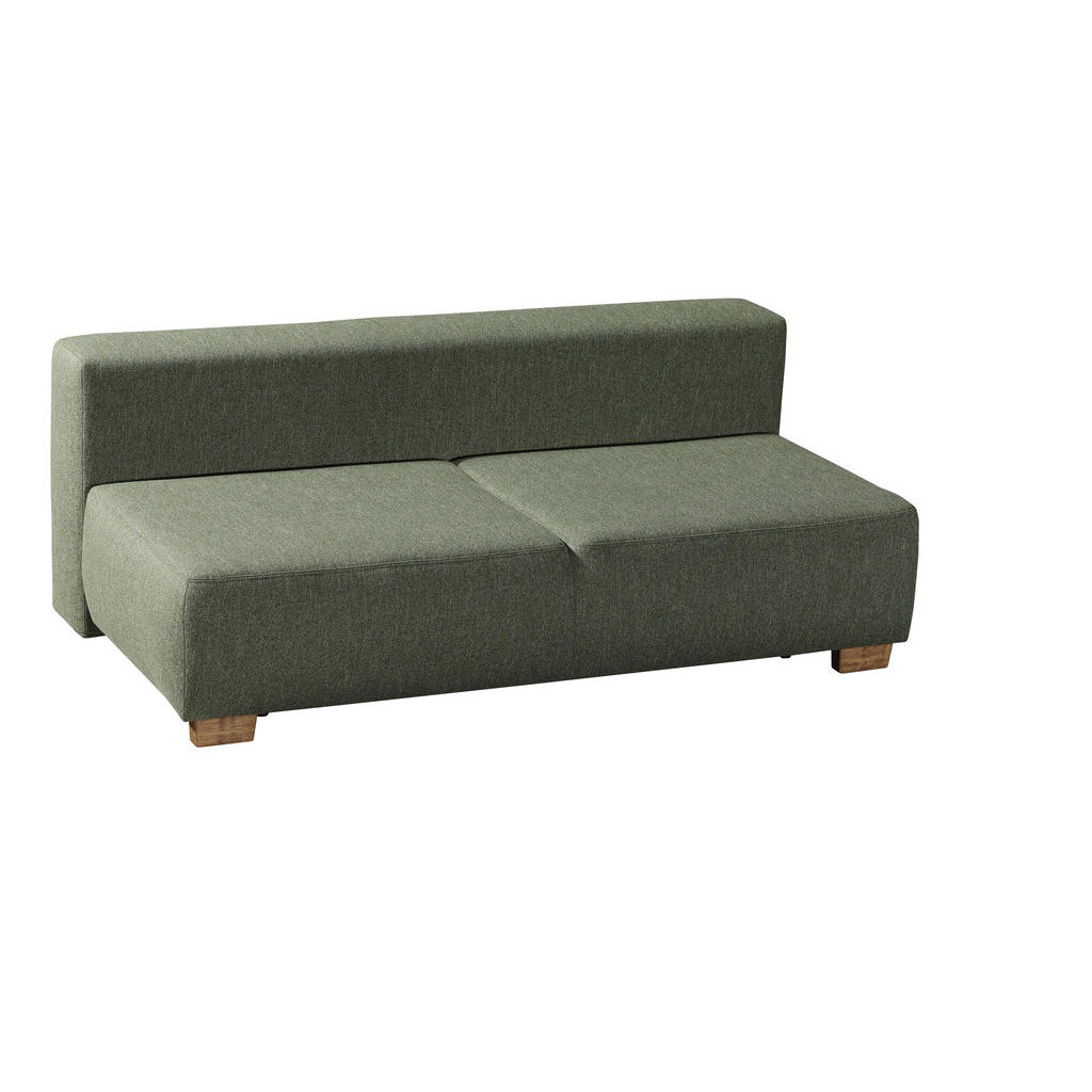 Thumbnail - Novel Boxspringsofa, Grün, Textil, Eiche, Uni, 2-Sitzer, 205x93x108 cm, Fußauswahl, Stoffauswahl, Liegefunktion, Schlafe...