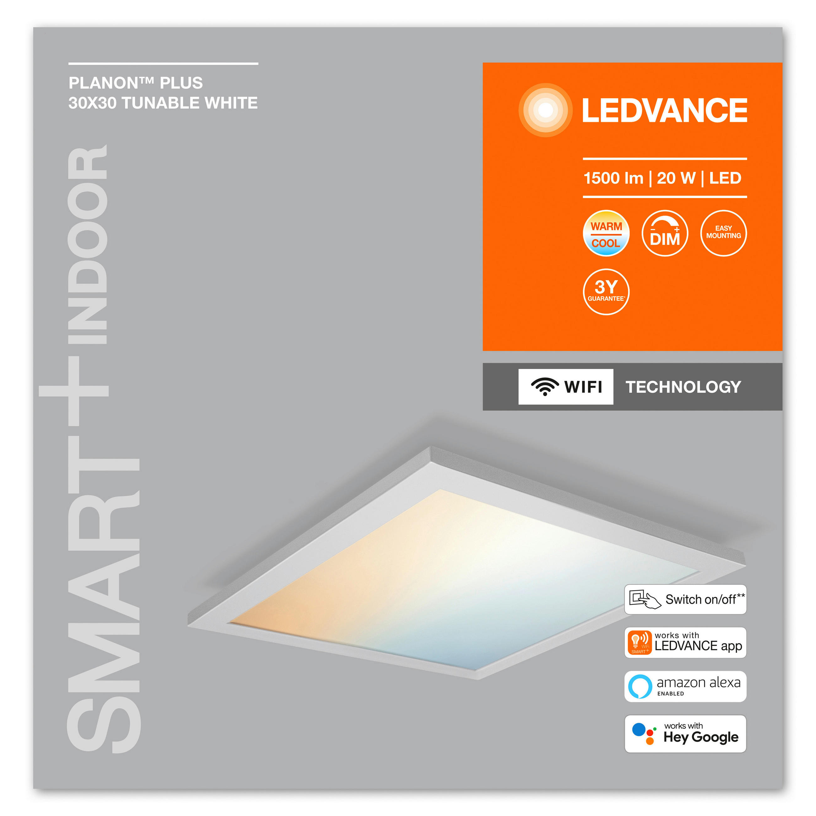 LED-PANEEL Smart+ Wifi Planon Plus 30/30/5,6 cm   - Weiß, Basics, Metall (30/30/5,6cm) - Ledvance