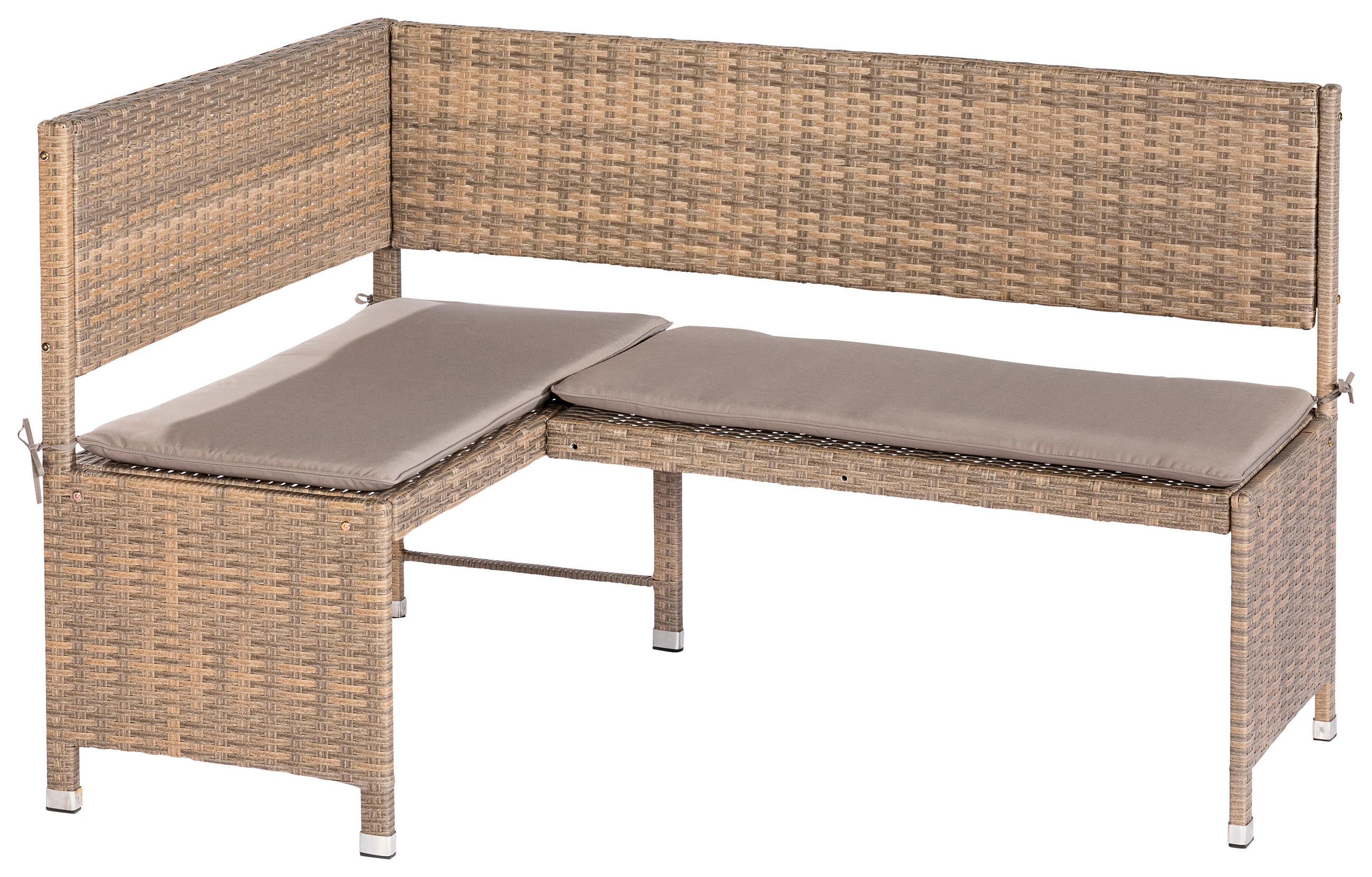 GARTENBANK  Stahl  - Naturfarben/Cappuccino, KONVENTIONELL, Kunststoff/Textil (100/148cm) - Gardenson