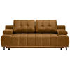 SCHLAFSOFA Webstoff Honig  - Schwarz/Honig, Design, Holz/Textil (206/77-87/102cm) - Novel