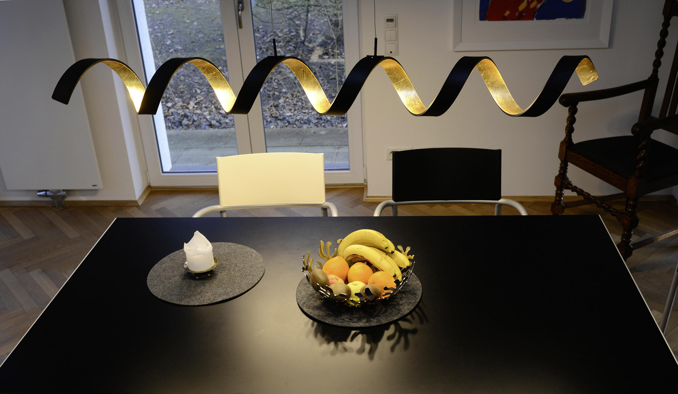 LED-HÄNGELEUCHTE Helix   - Goldfarben/Schwarz, Design, Metall (120/125/13,5cm)
