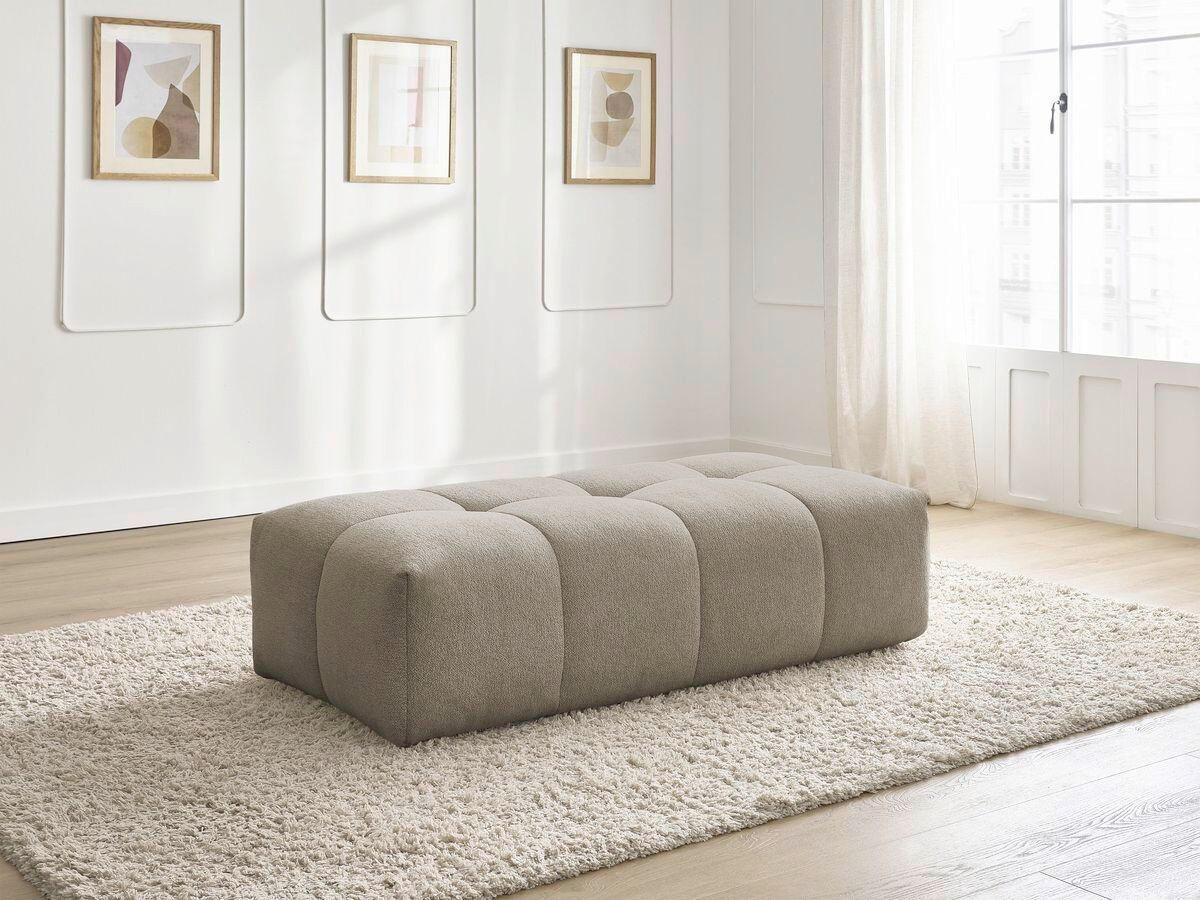 HOCKER EVEREST Flachgewebe Taupe  - Taupe/Schwarz, MODERN, Kunststoff/Textil (166/100/40cm)