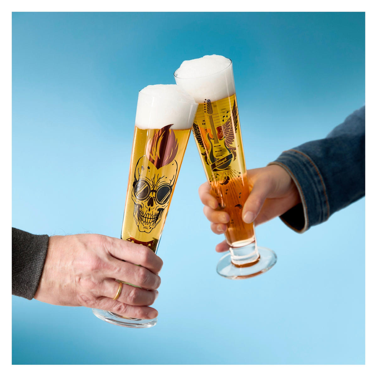 BIERGLAS 385 ml  - Blau/Transparent, Design, Glas (7,5/24,9cm) - Ritzenhoff