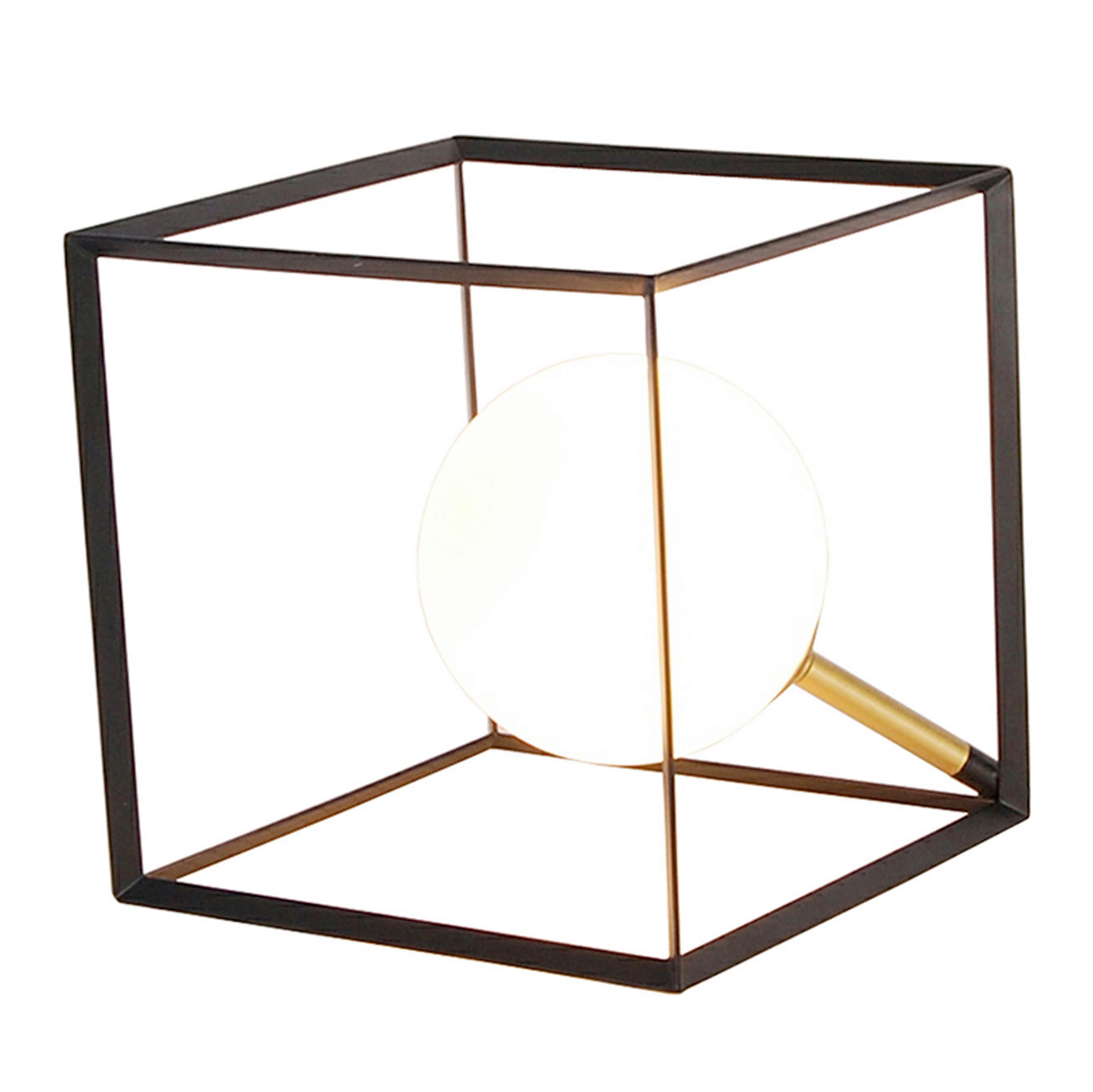 BORDSLAMPA Weert 15/15/15 cm   - beige/guldfärgad, Design, metall (15/15/15cm)