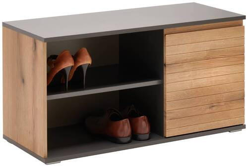 KLUPA ZA PREDSOBLJE  antracit, boja hrasta  pločasti materijal  - boja hrasta/crna, Dizajnerski, pločasti materijal/plastika (90/47/38cm) - Xora