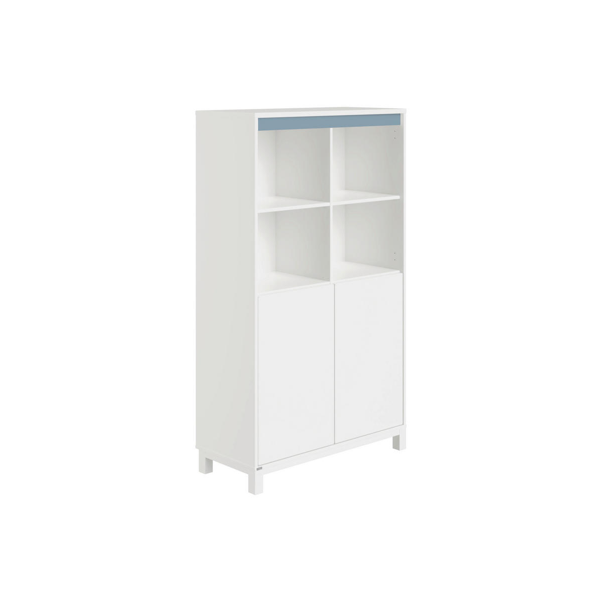 BABYREGAL Olli Standregal 2 Türen unten Blau, Weiß  - Blau/Weiß, Basics, Holzwerkstoff (94,8/159,9/40,1cm) - Paidi