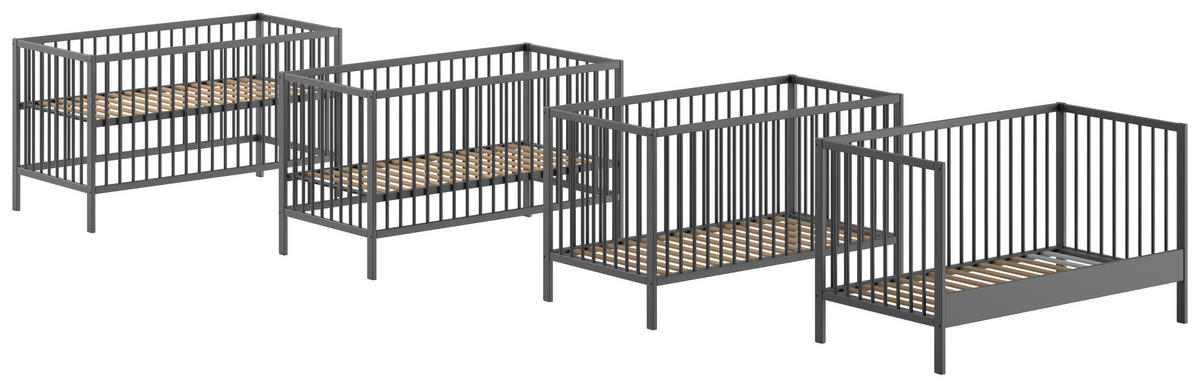KINDER-/JUNIORBETT 70/140 cm  in Anthrazit  - Anthrazit, MODERN, Holz (70/140cm) - MID.YOU
