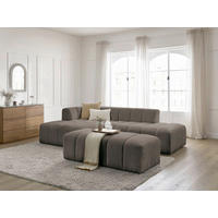 ECKSOFA  ANNECY Taupe Bouclé  - Taupe/Schwarz, MODERN, Kunststoff/Textil (170/262cm)