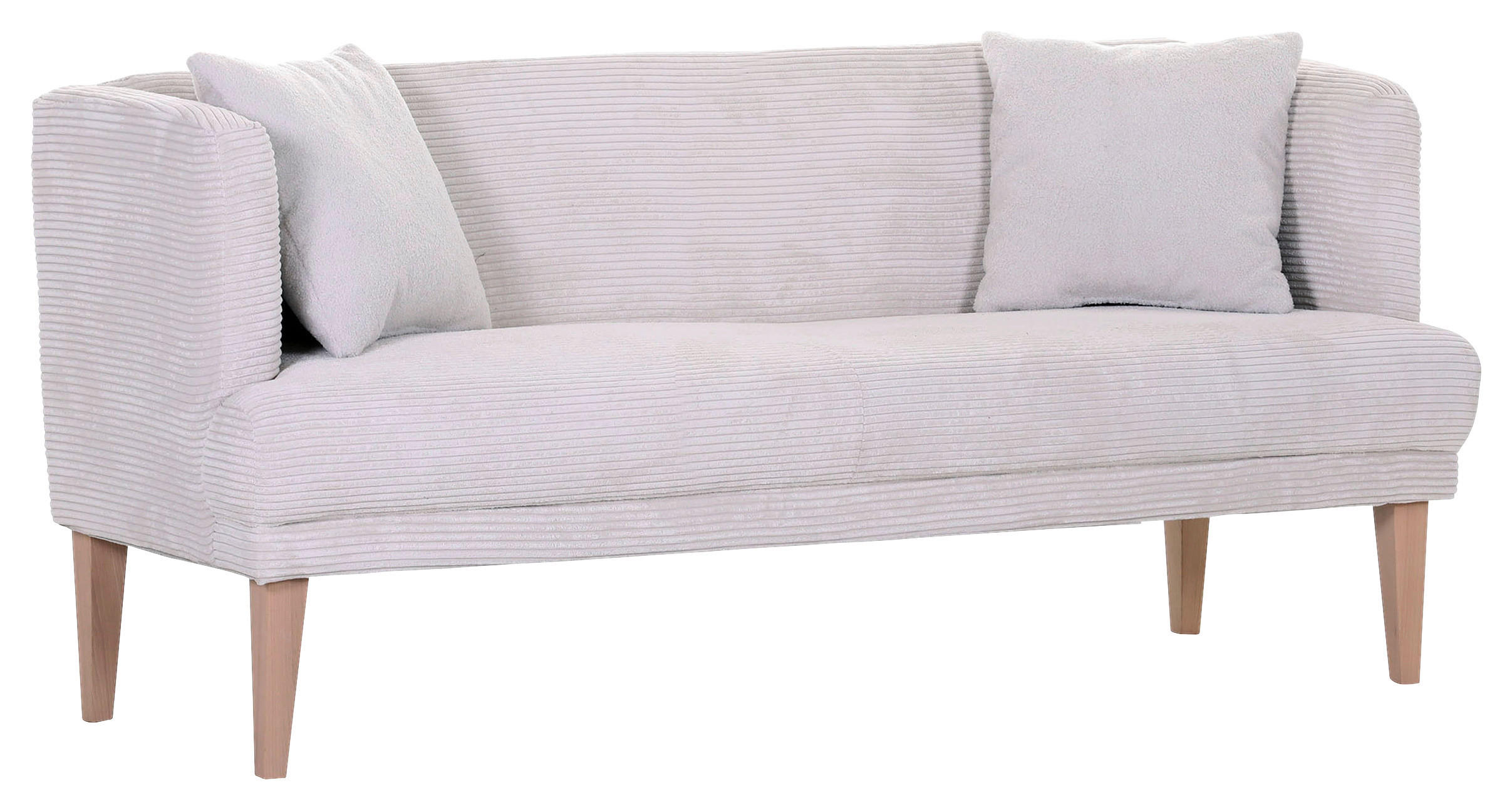 SITZBANK 170/83/70 cm Cord Creme, Weiß, Eichefarben Holz  - Eichefarben/Creme, Design, Holz/Textil (170/83/70cm) - Landscape