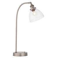 TISCHLEUCHTE 15/53 cm   - Klar/Grau, KONVENTIONELL, Glas/Metall (15/53cm)