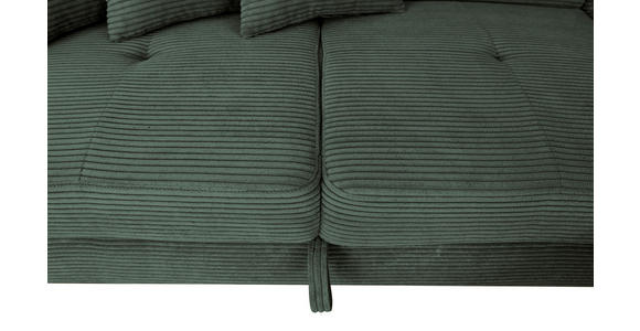 ECKSOFA inkl. Funktionen Waldgrün Cord  - Waldgrün/Silberfarben, Design, Textil/Metall (257/226cm) - Xora