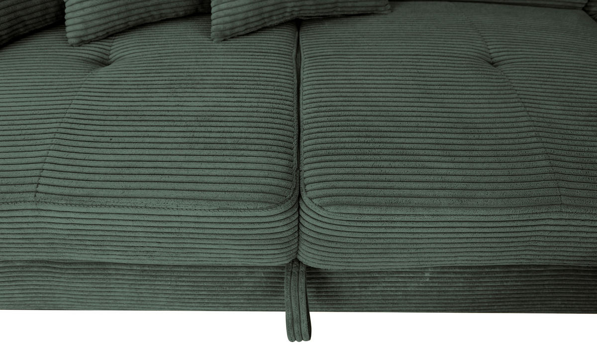 HÖRNSOFFA i manchester skogsgrön  - skogsgrön/silver, Design, metall/textil (257/226cm) - Livetastic