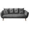 3-SITZER-SOFA Velours Grau  - Buchefarben/Grau, MODERN, Holz/Textil (236/94/103cm) - Livetastic