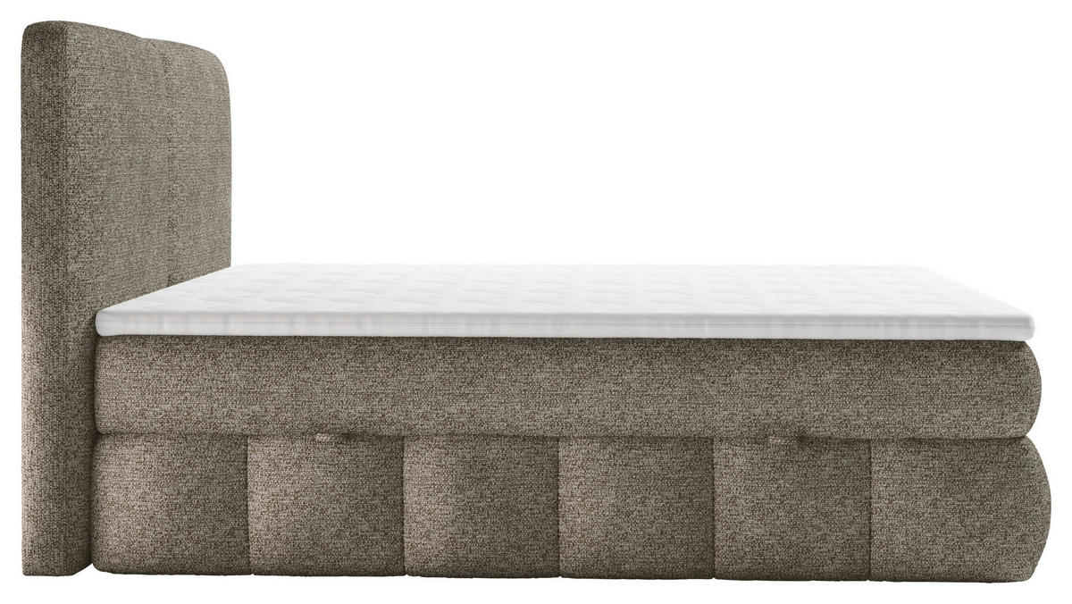 BOXBETT 160/200 cm,  in Braun, Bettkasten, Topper, Matratzen, H3 = fest  - Schwarz/Braun, KONVENTIONELL, Kunststoff/Textil (160/200cm) - Carryhome