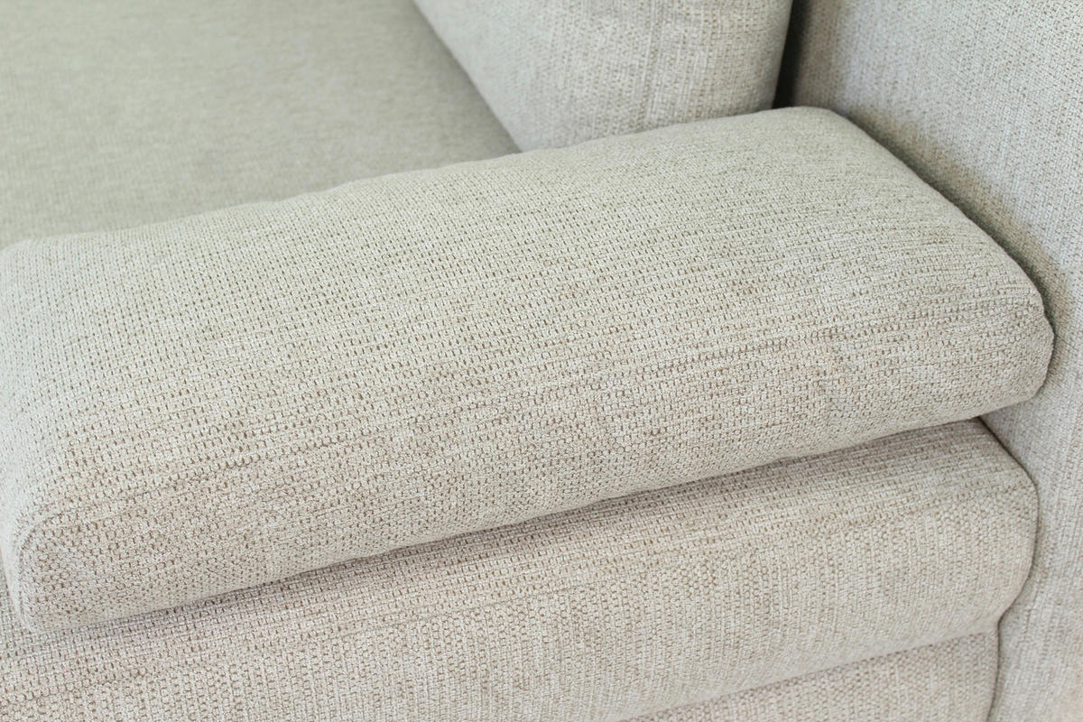 SCHLAFSOFA in Webstoff Creme  - Creme/Schwarz, Design, Textil/Metall (197/84/92,5cm) - home24