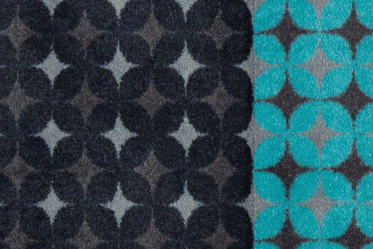 FUSSMATTE 64/168 cm  - Blau/Anthrazit, Basics, Kunststoff/Textil (64/168cm) - Kayoom
