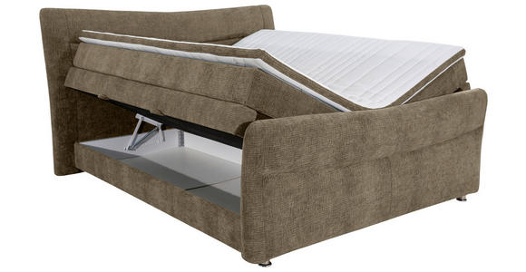 BOXSPRINGBETT 180/200 cm  in Braun  - Chromfarben/Braun, KONVENTIONELL, Textil/Metall (180/200cm) - Esposa