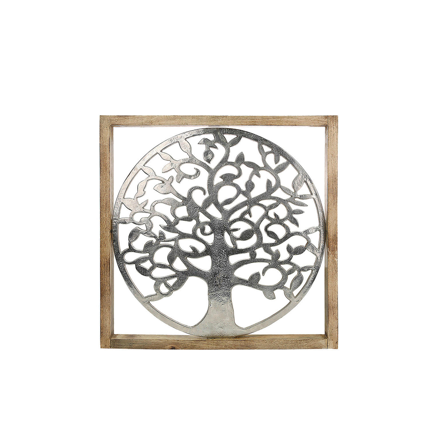 METALLBILD Bäume 60/60 cm  - Hellbraun/Silberfarben, Basics, Holz/Metall (60/60cm)