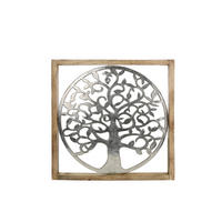 METALLBILD Bäume 60/60 cm  - Hellbraun/Silberfarben, Basics, Holz/Metall (60/60cm)