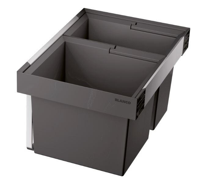 EINBAUABFALLSAMMLER 49 L  - Anthrazit, Basics, Kunststoff/Metall (55/32,5/40cm) - Blanco