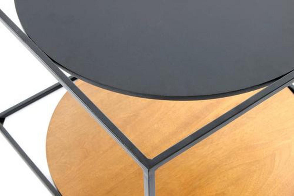 BEISTELLTISCH in Metall, Holzwerkstoff 50/50/36 cm  - Schwarz/Braun, Basics, Holzwerkstoff/Metall (50/50/36cm) - Kayoom