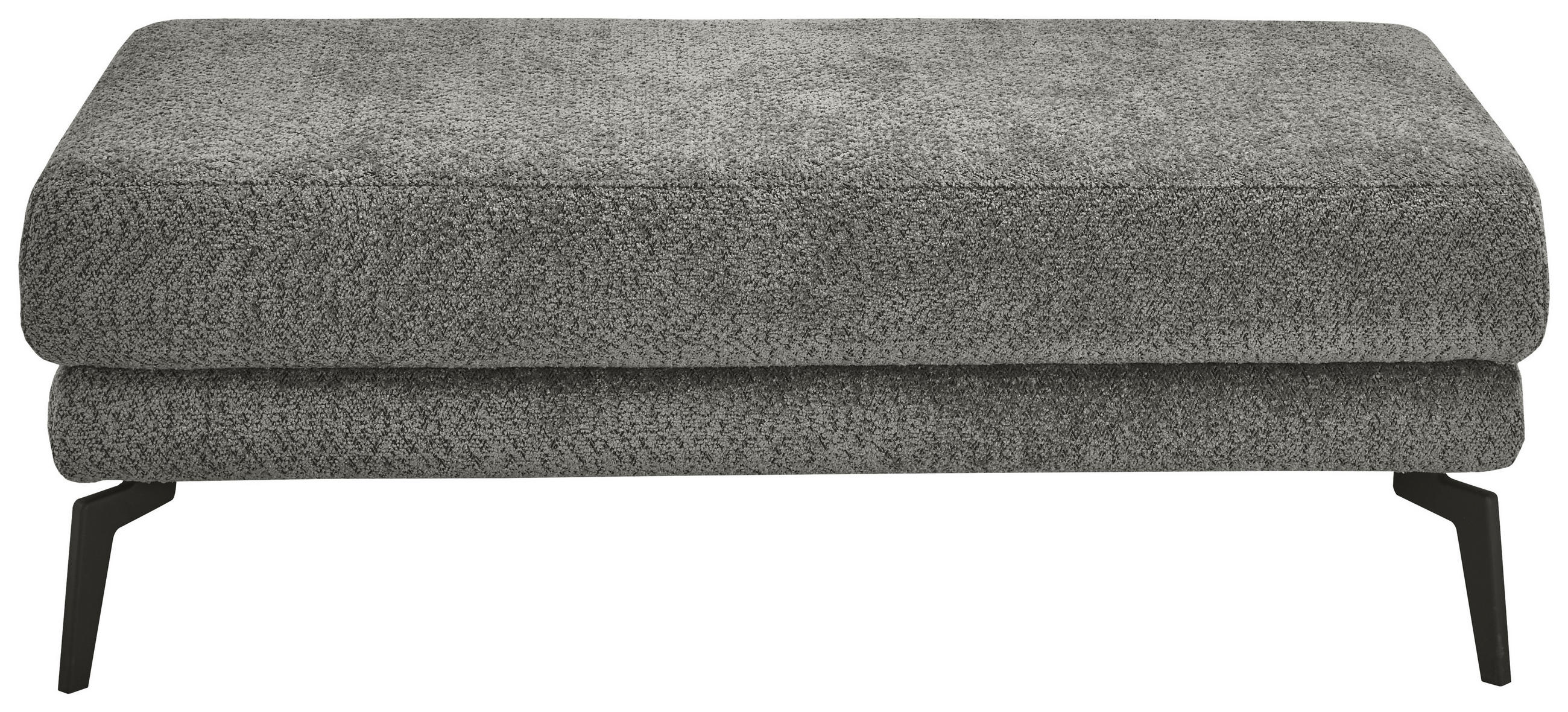 HOCKER Chenille Anthrazit  - Anthrazit/Schwarz, KONVENTIONELL, Textil/Metall (130/44/68cm) - SetOne by Musterring