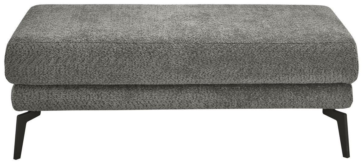 HOCKER Chenille Anthrazit  - Anthrazit/Schwarz, KONVENTIONELL, Textil/Metall (130/44/68cm) - SetOne by Musterring