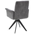 ARMLEHNSTUHL  in Stahl Flachgewebe  - Schwarz/Grau, Design, Holzwerkstoff/Textil (65/90/61cm) - Dieter Knoll