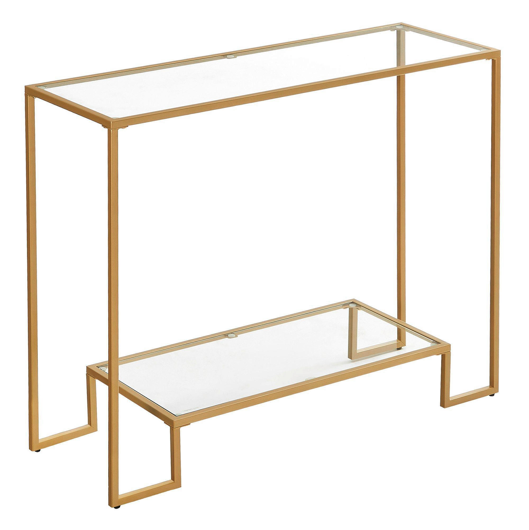 KONSOLENTISCH Goldfarben  - Goldfarben, Trend, Glas/Metall (100/35/80cm) - Boxxx