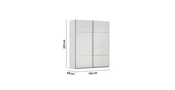 SCHWEBETÜRENSCHRANK 162/223/68 cm 2-türig Grau, Weiß - Chromfarben/Weiß, KONVENTIONELL, Glas/Holzwerkstoff (162/223/68cm) - Novel