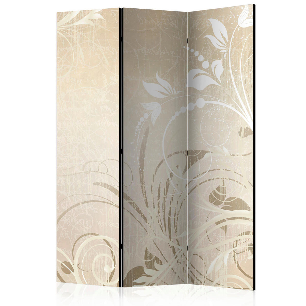 PARAVENT mit 3  Flügel - Ecru/Weiß, Basics, Holz/Textil (135/172/3cm) - artgeist