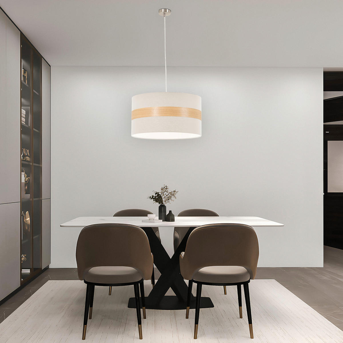 HÄNGELEUCHTE 45/120 cm  - Creme, MODERN, Holz/Kunststoff (45/120cm) - Novel