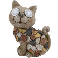 DEKOKATZE - Gelb/Braun, LIFESTYLE, Kunststoff (12,7/16,5/8,5cm)