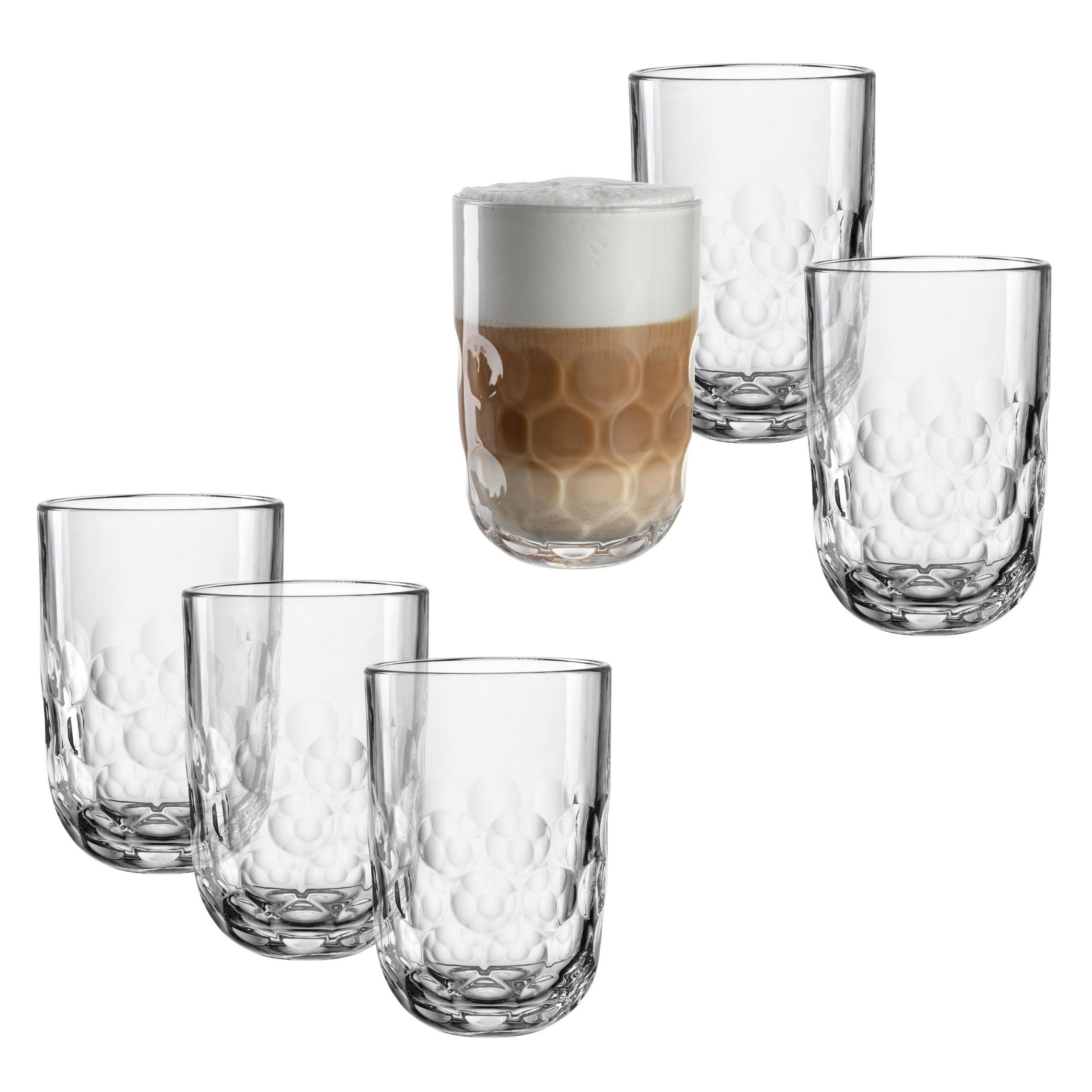LATTE-MACCHIATO-GLAS 390 ml 6-teilig  - Klar, Basics, Glas (7,9/11,9/7,9cm) - Leonardo