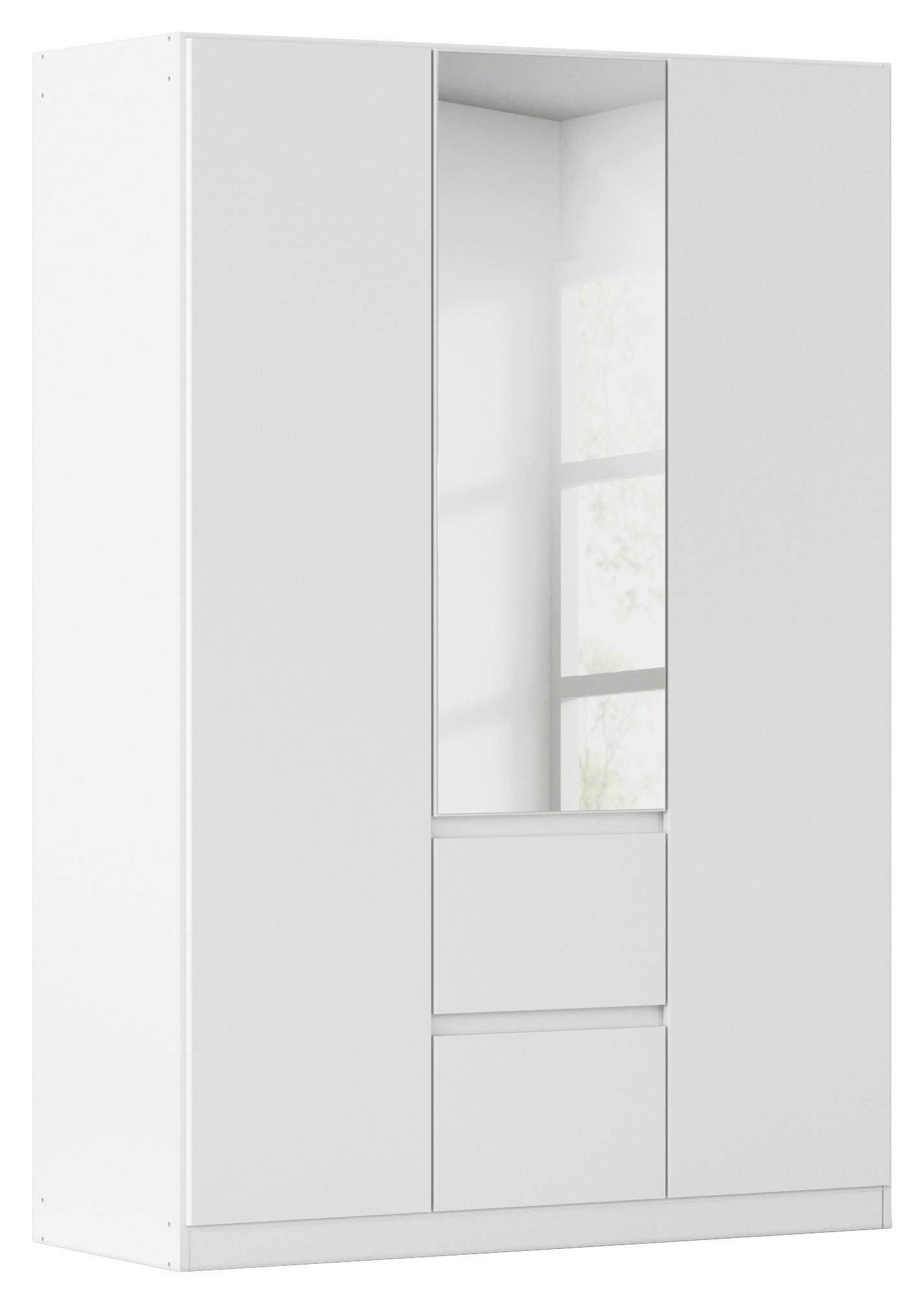 Nidda B: 136 cm Weiß 136/197/54 cm 3-türig Silberfarben, Weiß  - Silberfarben/Weiß, Basics, Holzwerkstoff (136/197/54cm) - Rauch Möbel