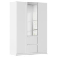 Nidda B: 136 cm Weiß in Silberfarben, Weiss  - Weiss/Silberfarben, Basics, Holzwerkstoff (136/197/54cm) - Rauch Möbel
