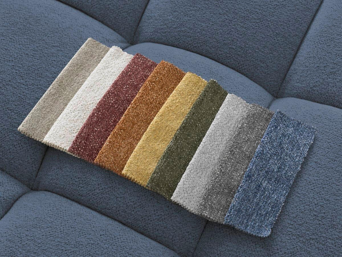 ECKSOFA Ottomane links  EVEREST Dunkelblau Flachgewebe  - Schwarz/Dunkelblau, MODERN, Kunststoff/Textil (210/352cm) - Livetastic
