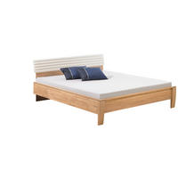 BETT 180/200 cm  in Weiß, Eichefarben  - Eichefarben/Weiß, Design, Holz/Textil (180/200cm) - Valdera