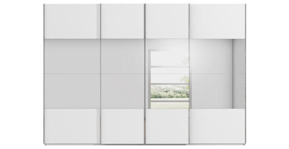 SCHWEBETÜRENSCHRANK  in Weiß  - Chromfarben/Weiß, Design, Holzwerkstoff/Metall (316/223/68cm) - Novel