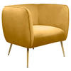 FOTELJA 79/71,5/71,5 cm , žuta, zlatna  - zlatna/žuta, Moderno, drvo/metal (79/71,5/71,5cm) - Ambia Home