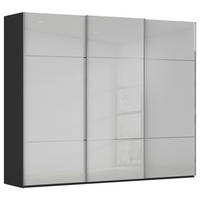 SCHWEBETÜRENSCHRANK in Grau, Schwarz  - Chromfarben/Schwarz, Konventionell, Glas/Holzwerkstoff (301/223/68cm) - Novel