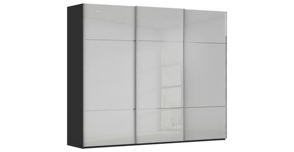 SCHWEBETÜRENSCHRANK in Grau, Schwarz - Chromfarben/Schwarz, KONVENTIONELL, Glas/Holzwerkstoff (242/223/68cm) - Novel